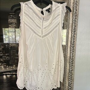 Torrid White Eyelet Blouse